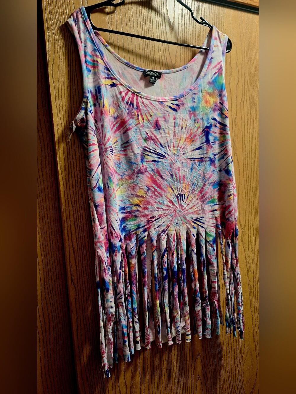Tie-Dye Fringe Tank Top - Multicolor - Picture 4 of 4
